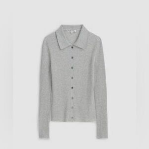 Alex Mill Jackie Polo Cardigan Heather Gray - Size Small - NWT